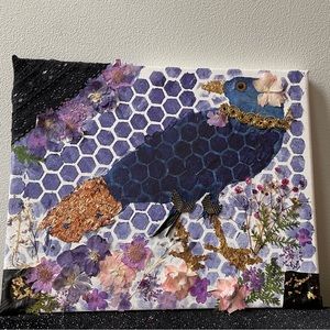 9x12 Mixed Media Canvas Bird Art